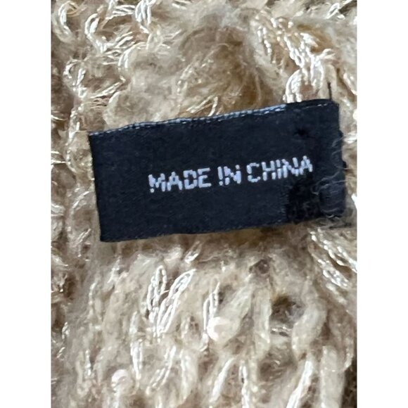 Gold Acrylic Knit Scarf - Picture 6 of 6